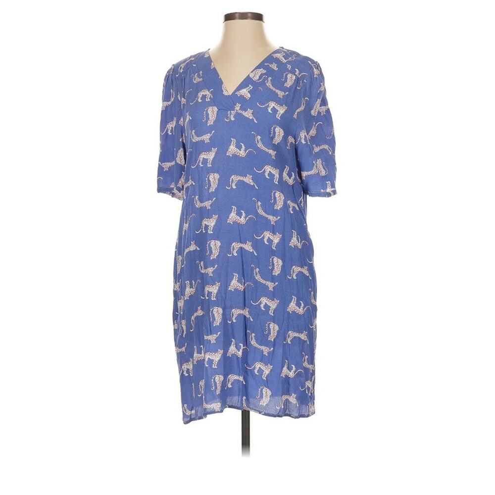 Leopard‎ large blue sheath dress Michelle McDowell Hazel Hippie shift pullover